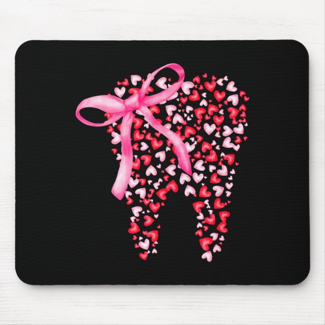 Tapis De Souris Dental Squad Valentines Cute Heart Teeth Dental Hy (Devant)