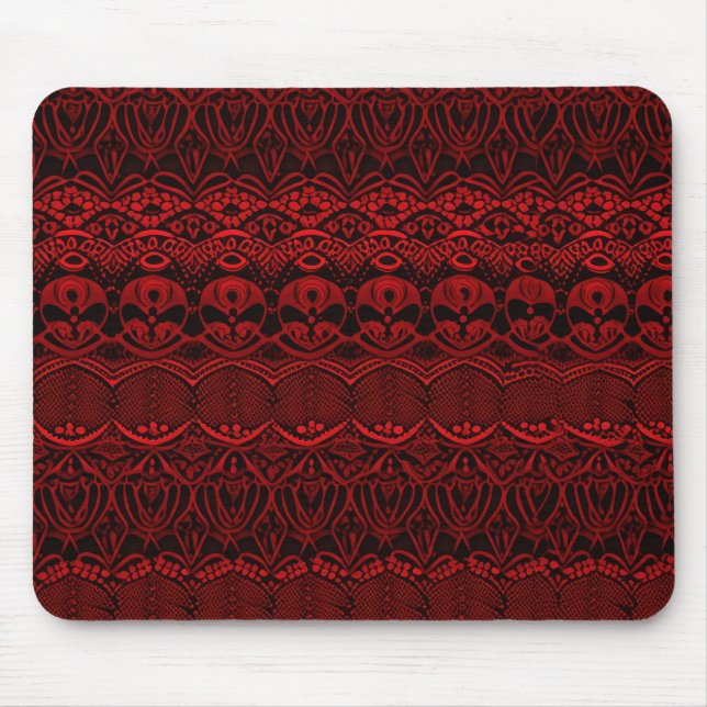 Tapis De Souris Dentelle déco rouge (Devant)