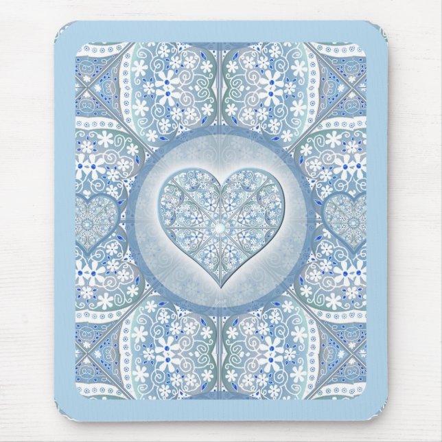 Tapis De Souris Dentelle en céramique bleu clair (Devant)