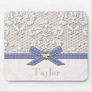 Tapis De Souris Dentelle et perles vintages pourpres