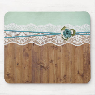 Tapis De Souris Dentelle florale en bois élégante