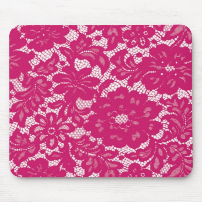 Tapis De Souris Dentelle rose chaude (Devant)