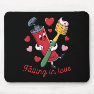 Tapis De Souris Dentifrice de la Saint-Valentin Brosse à dents Amo