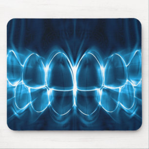 Tapis De Souris Dentist Blue Glowing Teeth Smile Mousepad
