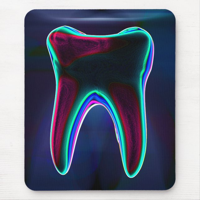 Tapis De Souris Dentist Blue Glowing Tooth Mousepad (Devant)