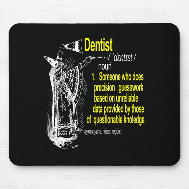 Tapis De Souris Dentiste définition assistant dentaire dentaire (Devant)