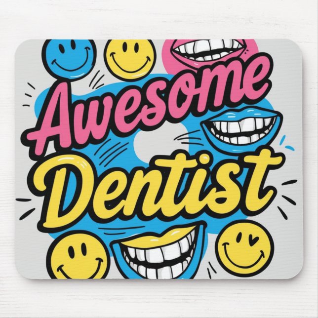 Tapis De Souris Dentiste génial merci (Devant)