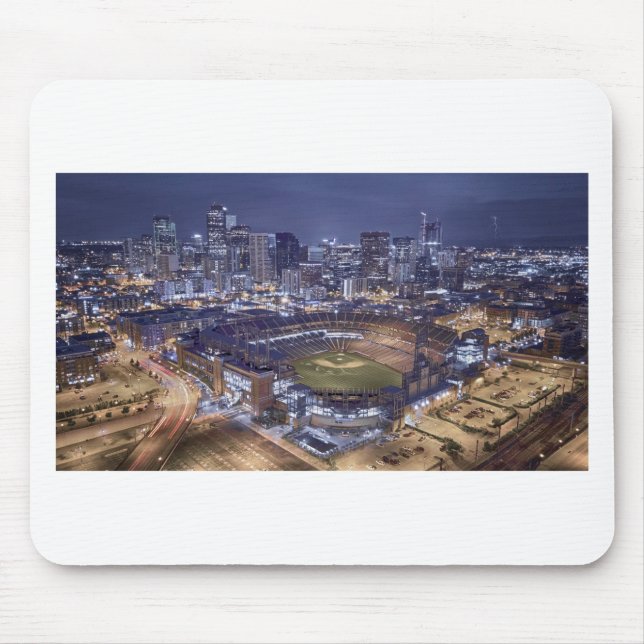 Tapis De Souris Denver City Skyline et Coors Field la nuit (Devant)