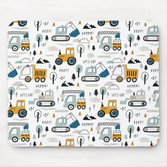 Tapis De Souris Déplaçons le Motif de véhicule (Devant)
