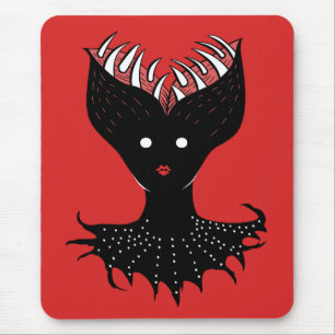 Tapis De Souris Déplaisant Demon Girl Dark Gothic Caractère Avec D