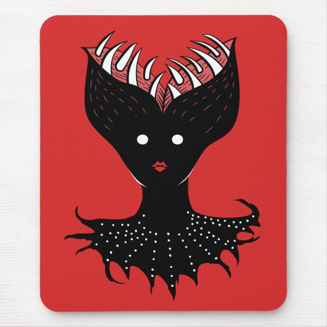 Tapis De Souris Déplaisant Demon Girl Dark Gothic Caractère Avec D (Devant)