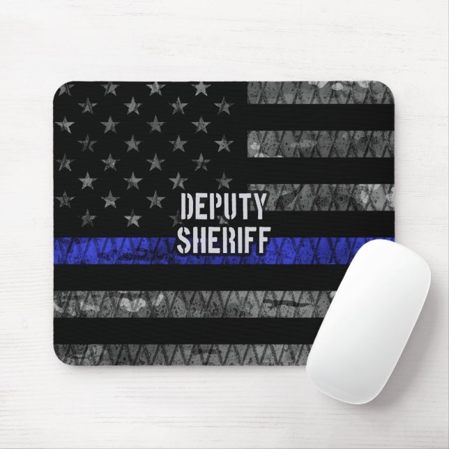 Tapis De Souris Deputy Sheriff Distressed Flag (Avec souris)