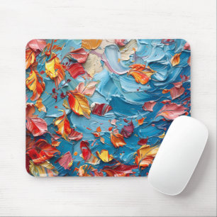 Tapis De Souris Dérive d'Automne – Art de Feuilles Tombantes Abstr