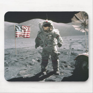 Tapis De Souris Dernier homme d'Apollo 17 sur la lune Mousepad