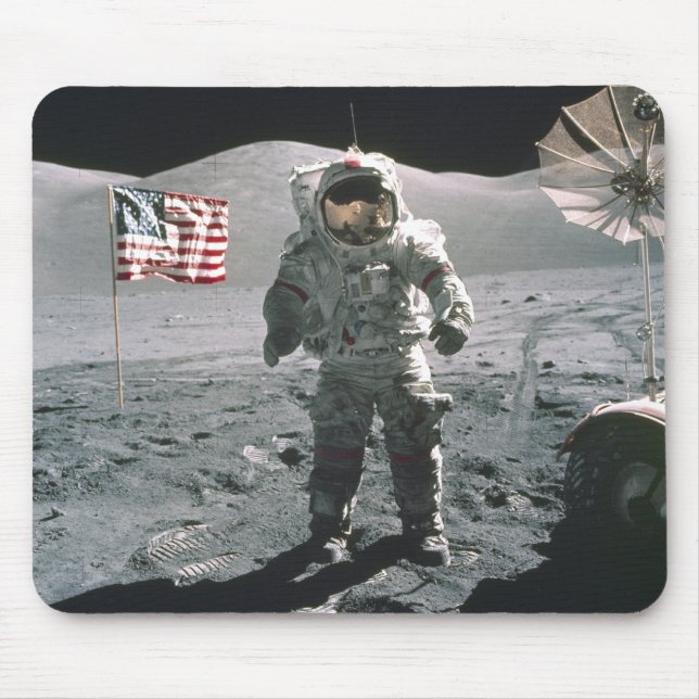 Tapis De Souris Dernier homme d'Apollo 17 sur la lune Mousepad (Devant)