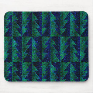 Tapis De Souris Des arbres de Noël bleus et verts.