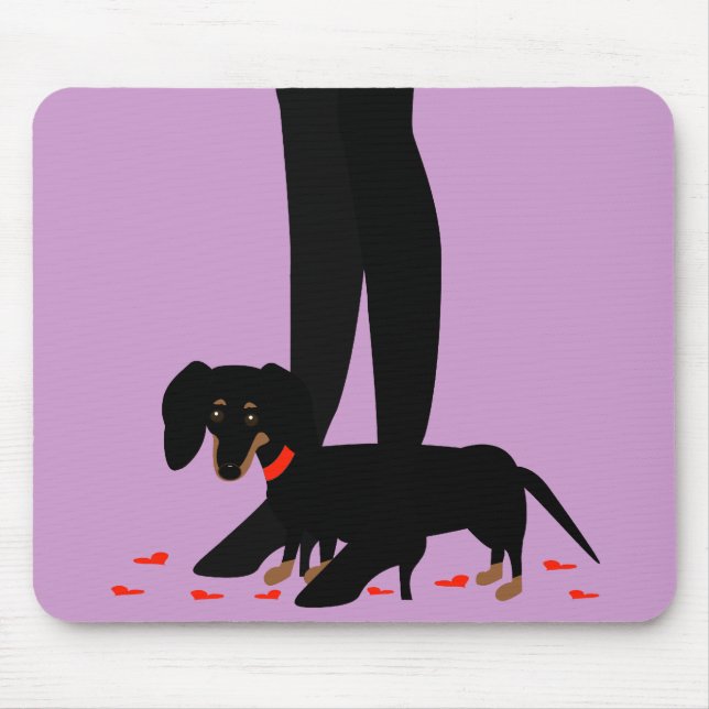Tapis De Souris Des filles de la nuit collier de rouge de teckel - (Devant)