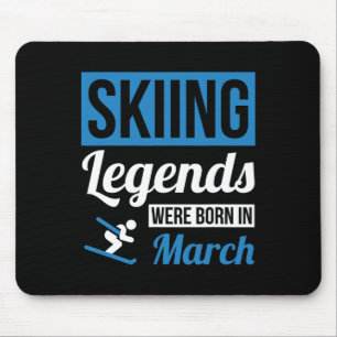 Tapis De Souris Des Légendes De Ski Sont Nées En Mars - Cadeau Ann