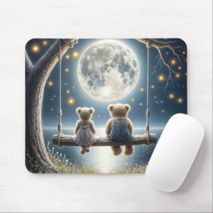 Tapis De Souris Des nounours sur une aile au clair de lune
