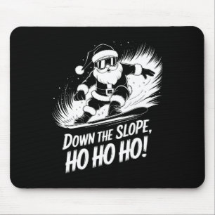 Tapis De Souris Descente Ho Ho Ho Père Noël Snowboardeur Noël
