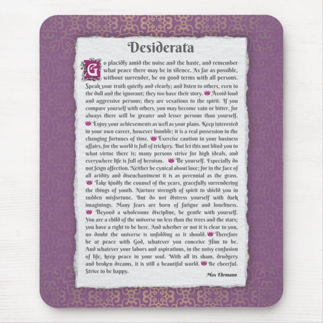 Tapis De Souris Desiderata - Choses désirées (Devant)