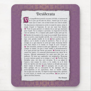 Tapis De Souris Desiderata - Choses désirées - poème