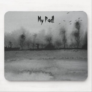 Tapis De Souris design abstrait contemporain noir et Mousepad