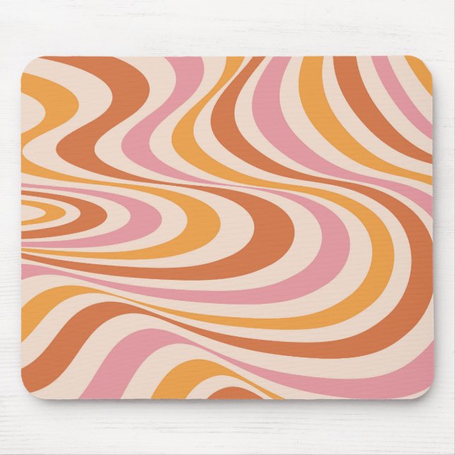Tapis De Souris Design abstrait rose et orange (Devant)