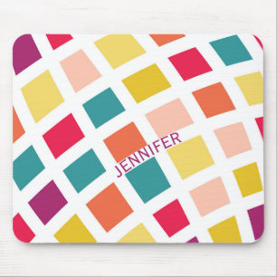 Tapis De Souris Design carré de style rétro coloré