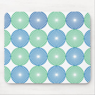 Tapis De Souris Design circulaire bleu et vert