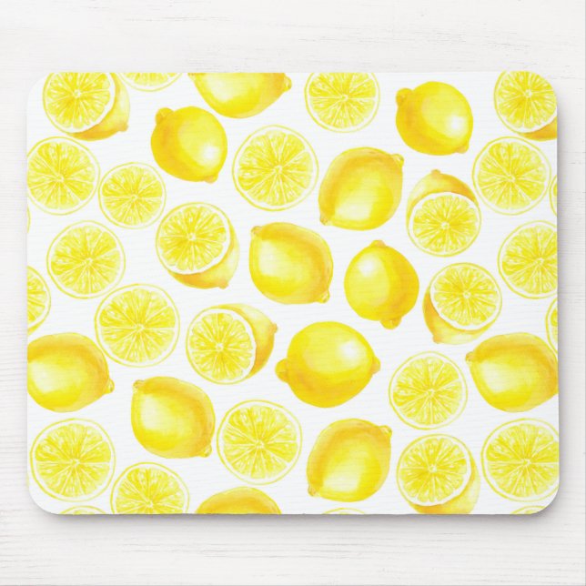 Tapis De Souris Design citrons aquarelle (Devant)