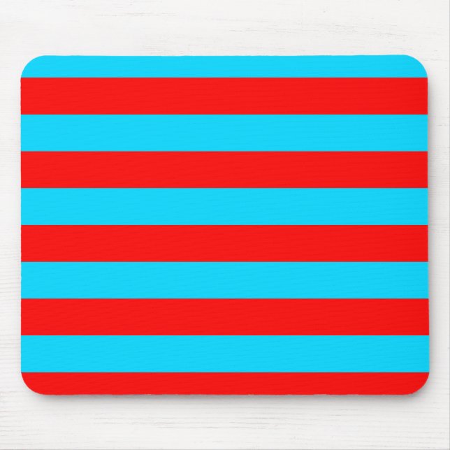 Tapis De Souris Design de bandes rouges et bleues (Devant)