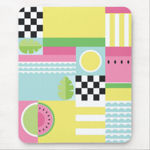 Tapis De Souris Design de fruits d'été, kiwi de pastèque coloré