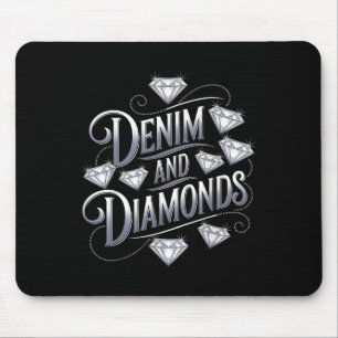 Tapis De Souris Design de la coupe de glam Denim et Diamants