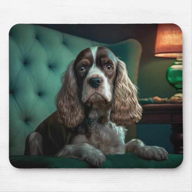 Tapis De Souris Design de portrait classique de Cocker Spaniel élé (Devant)