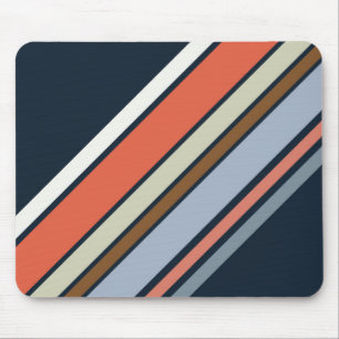Tapis De Souris Design de rayures de style rétro diagonale