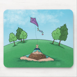 Tapis de souris design de vol de cerf-volant
