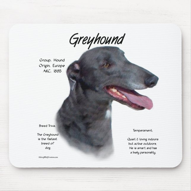 Tapis De Souris Design d'histoire Greyhound (Devant)