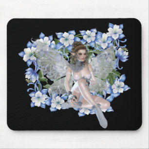 Tapis De Souris Design floral bleu