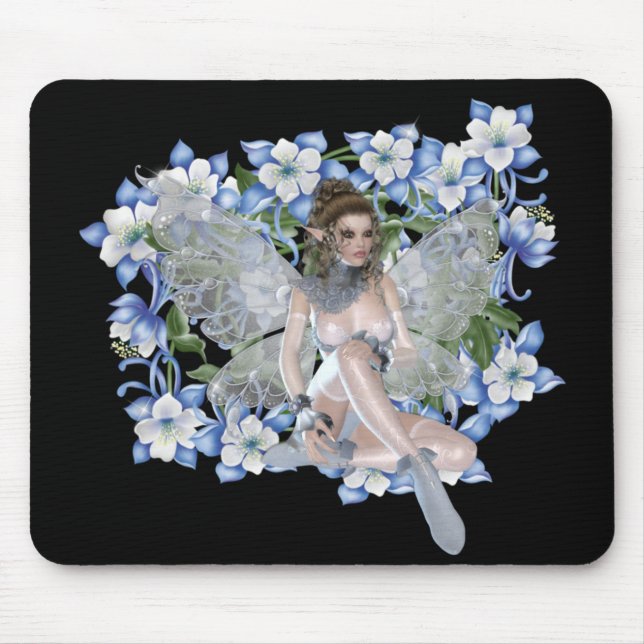 Tapis De Souris Design floral bleu (Devant)