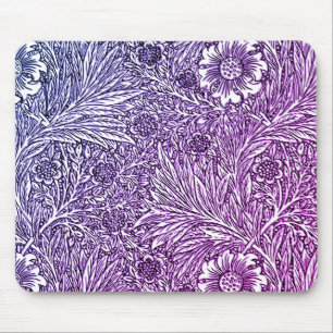 Tapis De Souris Design floral complexe dans les tons violets et bl