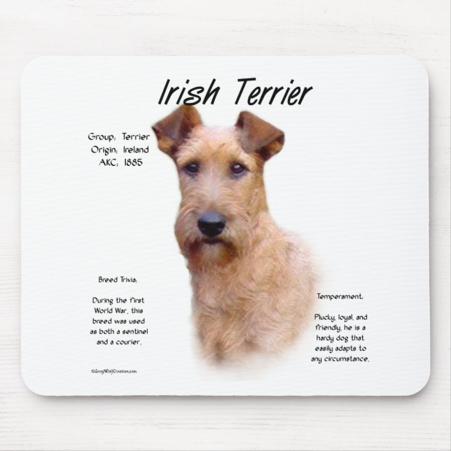 Tapis De Souris Design historique du Terrier irlandais (Devant)