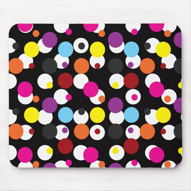 Tapis De Souris Design Motif de surface Pois couleur noir (Devant)
