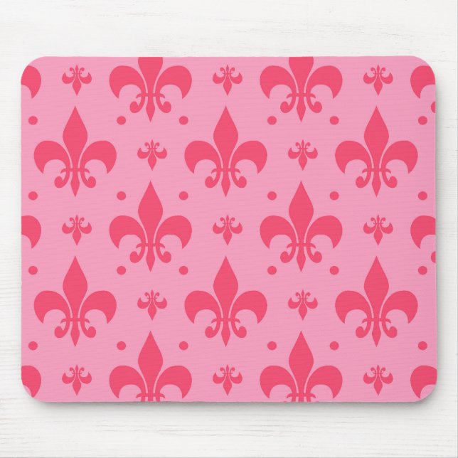 Tapis De Souris Design Motif rose Fleur de lis (Devant)