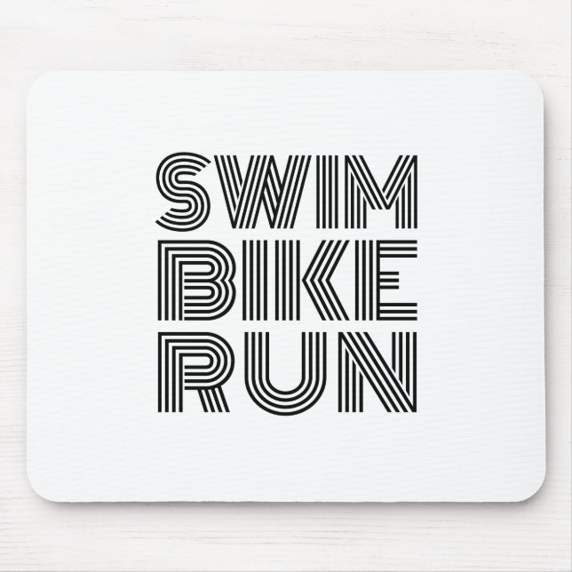 Tapis De Souris Design noir de triathlon (Devant)
