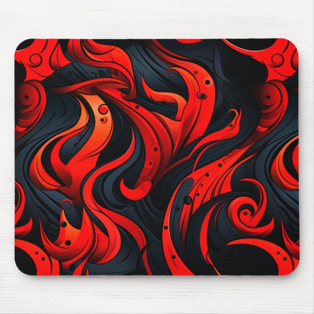 Tapis De Souris Design rouge et noir (Devant)