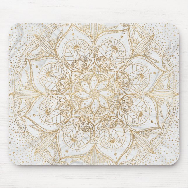 Tapis De Souris Design tendance or floral Mandala Marble (Devant)