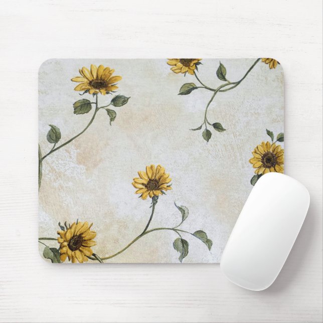 Tapis De Souris Design Vintage de tournesol (Avec souris)