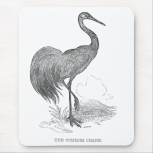 Tapis De Souris Dessin à la plume et à l'encre d'un oiseau grue vi