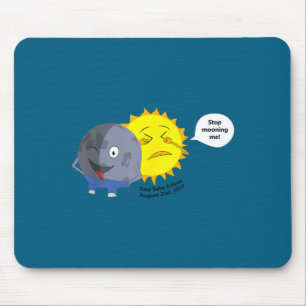 Tapis De Souris Dessin animé de l'éclipse solaire pour enfants drô